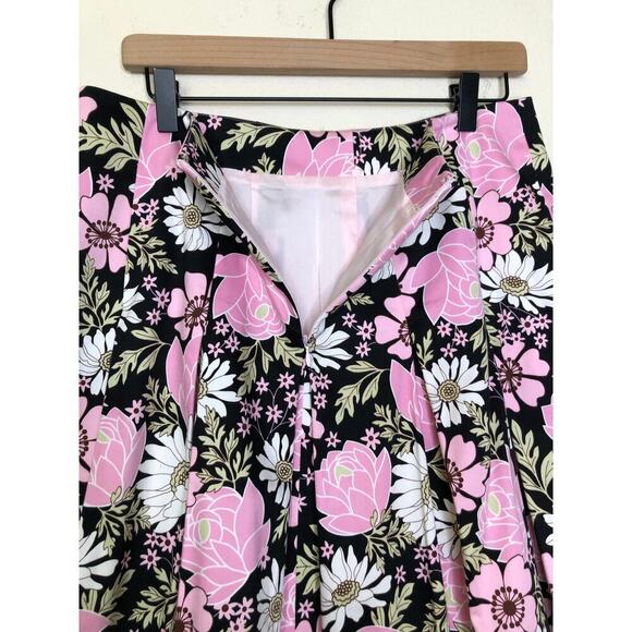 ISABEL & NINA Pink Floral Flared Skirt Size: 8 Cotton Blend Girly Feminine 50's - Picture 7 of 11